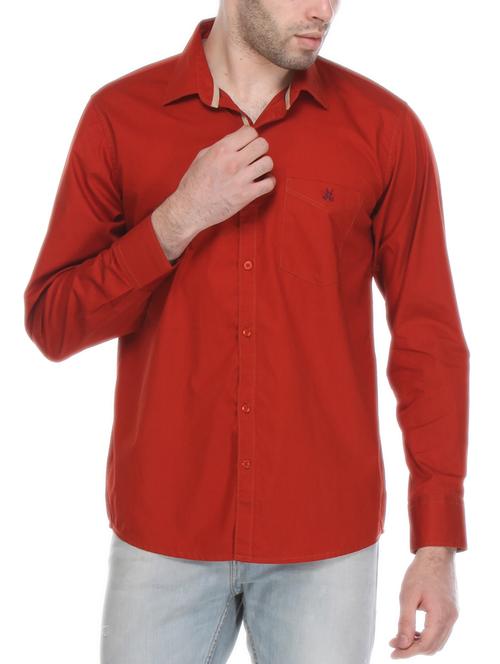 red solid casual shirt - 12153027 - Very Small Image - 1