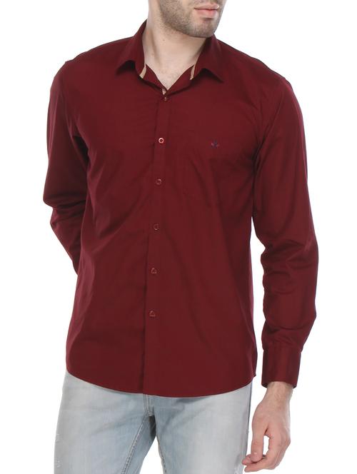 red solid casual shirt - 12153029 - Very Small Image - 1