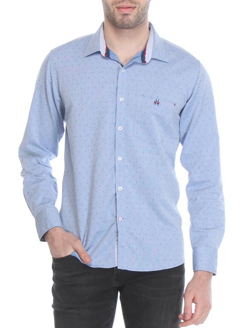 blue cotton casual shirt - 12153036 - Very Small Image - 1