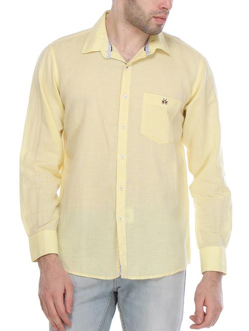 yellow linen casual shirt - 12153037 - Very Small Image - 1