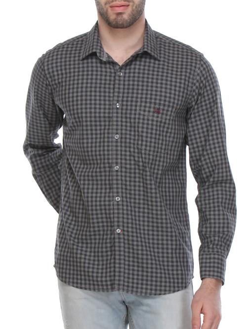 grey cotton casual shirt - 12153139 - Very Small Image - 1
