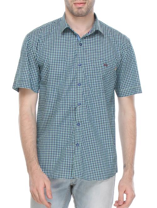 green cotton casual shirt - 12153147 - Very Small Image - 1
