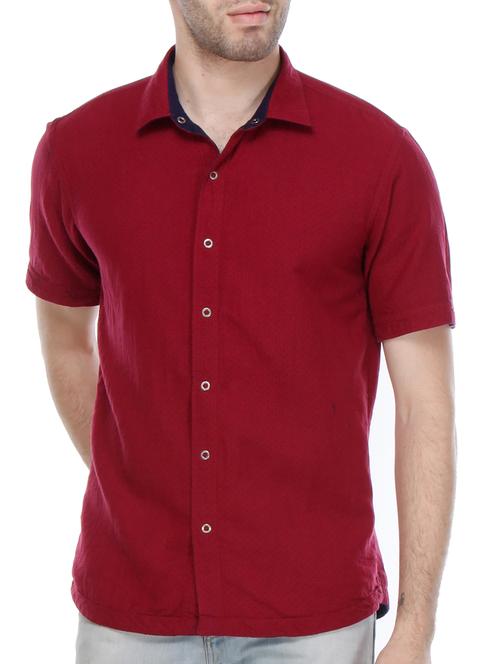 red cotton casual shirt - 12153151 - Very Small Image - 1