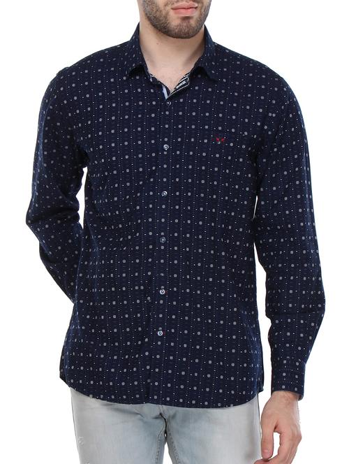 blue cotton casual shirt - 12153210 - Very Small Image - 1