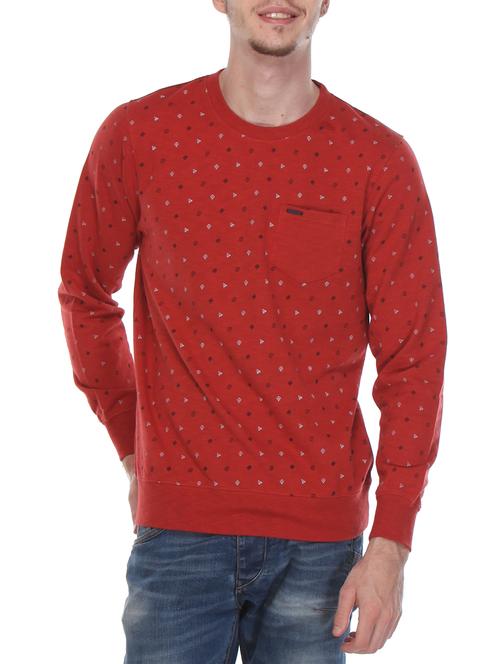 red printed cotton sweatshirt - 12153341 - Very Small Image - 1