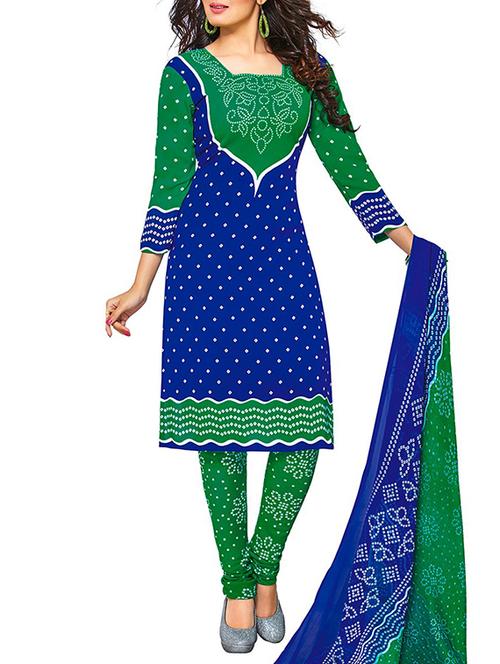 blue synthetic unstitched suit - 12153413 - Very Small Image - 1