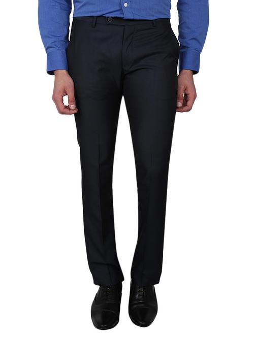 navy blue polyester formal trouser - 12153513 - Very Small Image - 1