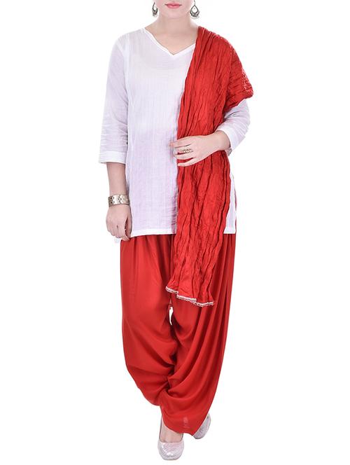 red rayon dupatta - 12153683 - Very Small Image - 1