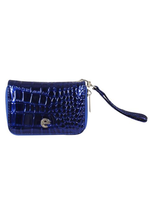 blue leatherette textured clutch - 12153713 - Very Small Image - 1
