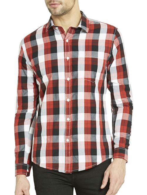 red cotton casual shirt - 12154123 - Very Small Image - 1