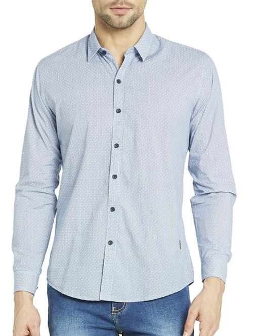 blue cotton casual shirt - 12154151 - Very Small Image - 1