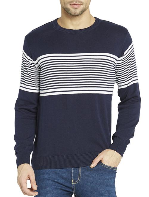navy blue cotton pullover - 12154156 - Very Small Image - 1