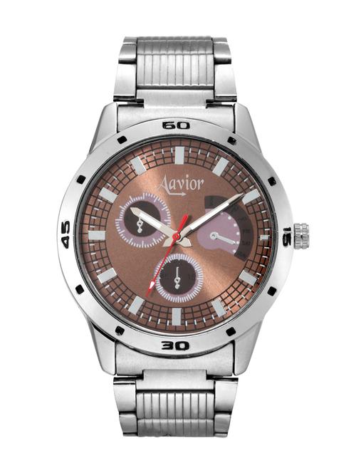 aavior aa.084.br.st.sil.br chronograph pattern analog watch - for boys men - 12155492 - Very Small Image - 1