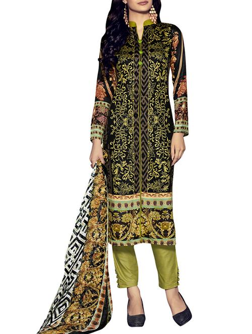 multi colored cotton unstitched suit - 12156040 - Very Small Image - 1