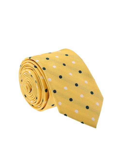 yellow color, micro fiber neck- tie - 12157393 - Very Small Image - 1