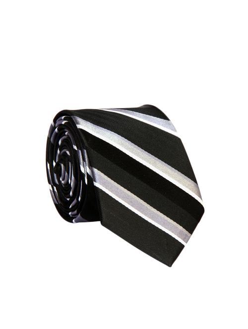 black color, micro fiber neck- tie - 12157419 - Very Small Image - 1