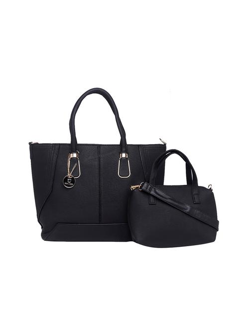 black leatherette handbag with pouch - 12158081 - Very Small Image - 1