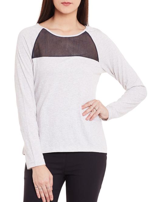 grey cotton regular tshirt - 12160062 - Very Small Image - 1