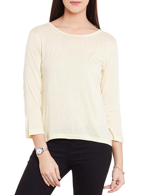 yellow cotton regular tshirt - 12160066 - Very Small Image - 1