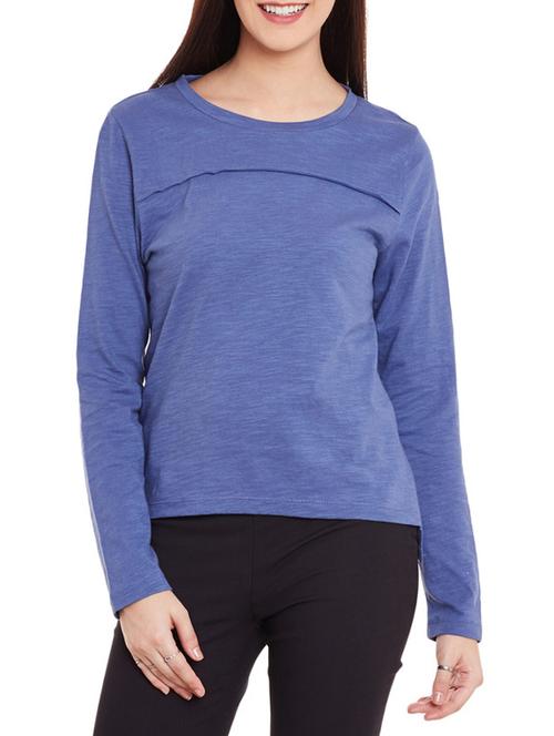 blue cotton regular tshirt - 12160164 - Very Small Image - 1