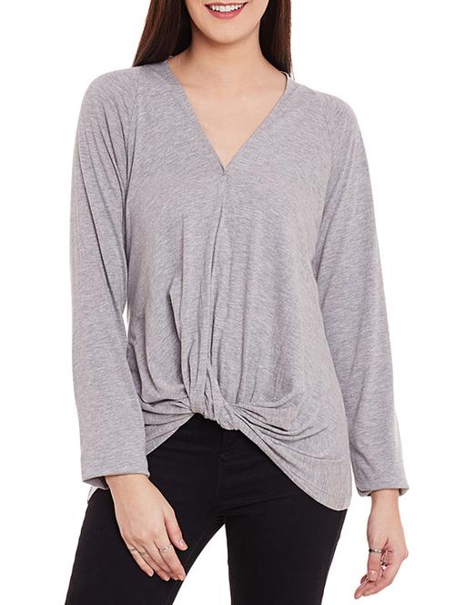 grey cotton regular top - 12160175 - Very Small Image - 1