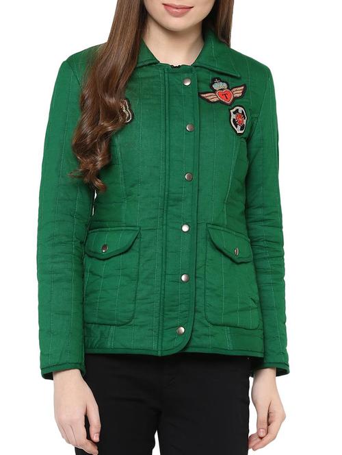 dark green full-sleeved jacket - 12160185 - Very Small Image - 1