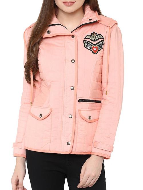 pink quilted hood jacket - 12160187 - Very Small Image - 1