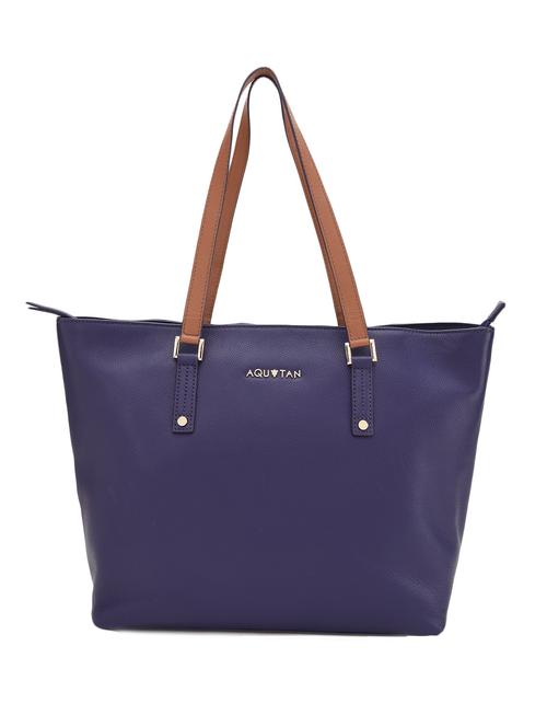 textured blue leather tote - 12160268 - Very Small Image - 1