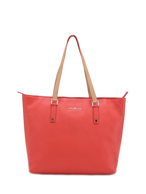 textured red leather tote - 12160269 - Very Small Image - 1