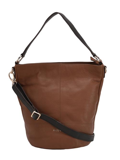 textured brown leather tote - 12160284 - Very Small Image - 1