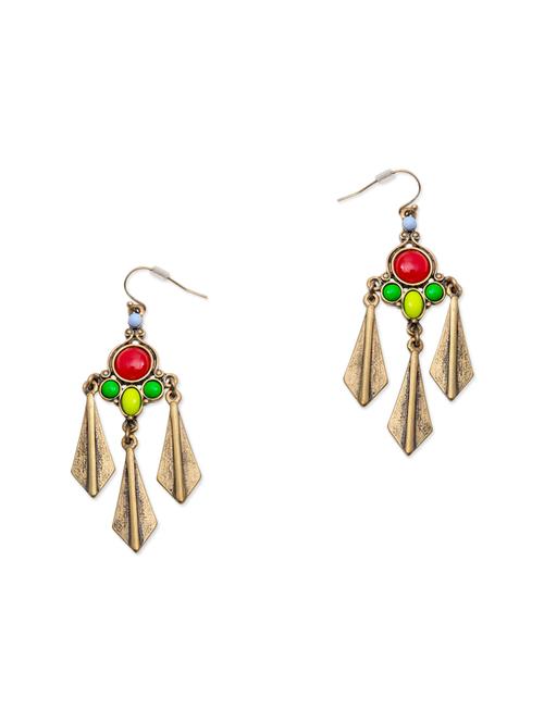multi colored metal drop earring - 12160963 - Very Small Image - 1