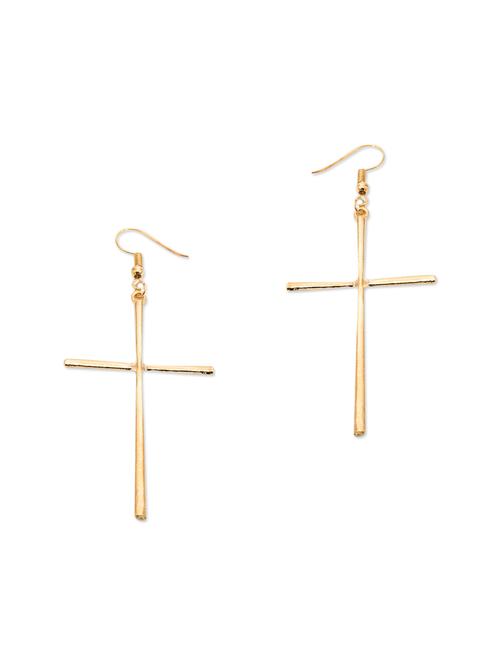 gold metal drop earring - 12160976 - Very Small Image - 1