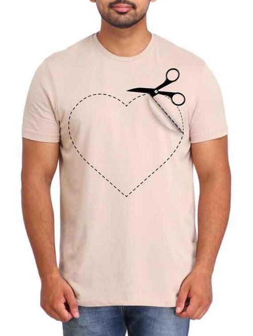 beige printed cotton t-shirt - 12161228 - Very Small Image - 1