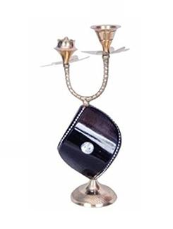 brown wooden incense sticks and diya holder - 12163910 - Very Small Image - 1