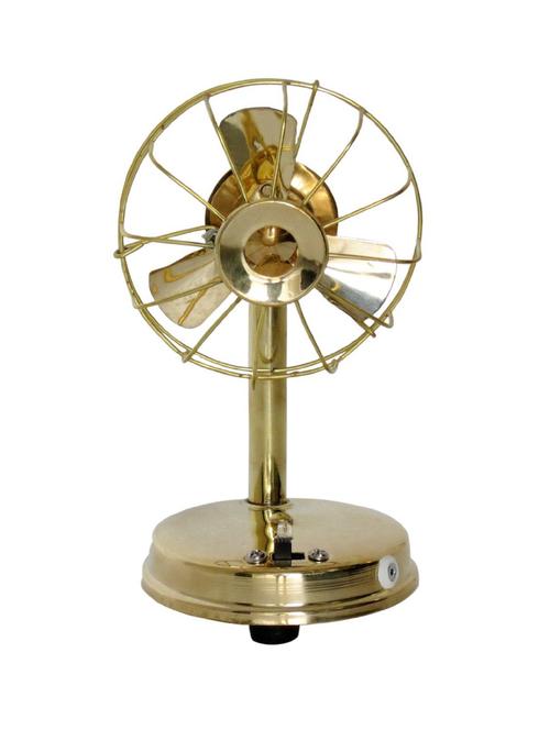 desi karigar brass showpiece rechargable toy fan - 12164217 - Very Small Image - 1