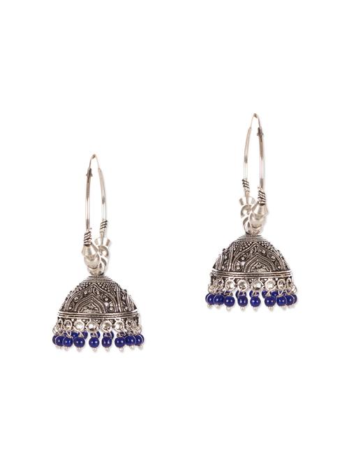 blue metal hoop earrings - 12166283 - Very Small Image - 1
