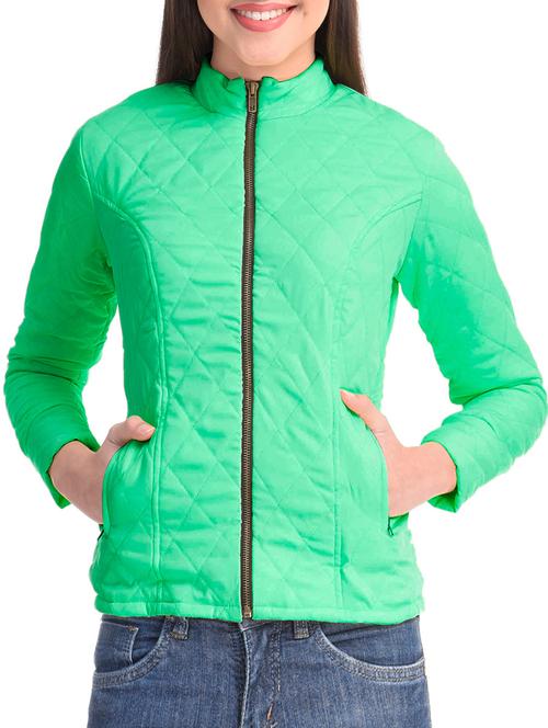 solid green quilted jacket - 12167206 - Very Small Image - 1