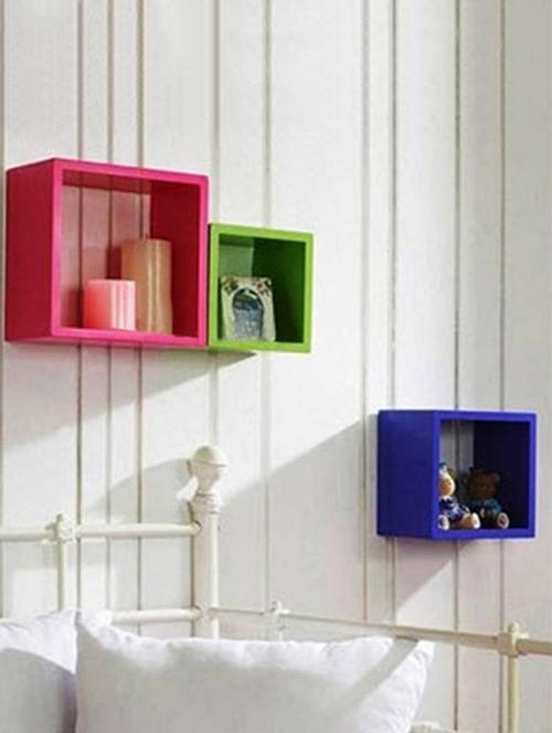 desi karigar wall mount shelves square shape set of 3 wall shelves - 12167663 - Very Small Image - 1