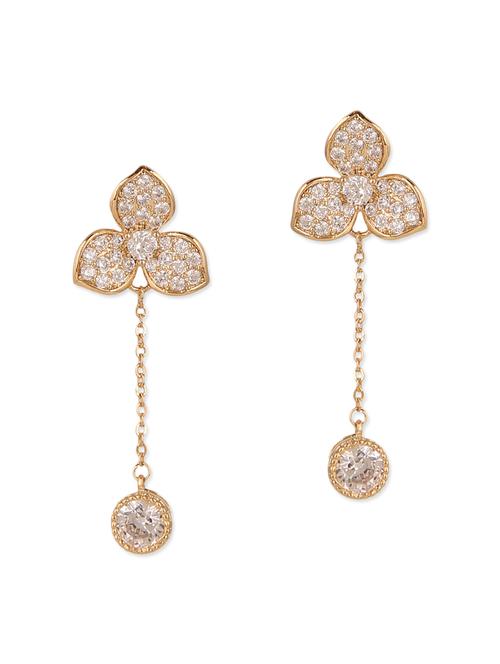 gold metal studded drop earring - 12168253 - Very Small Image - 1