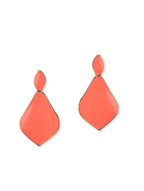 orange brass drop earring - 12168471 - Very Small Image - 1
