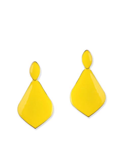 yellow brass drop earring - 12168472 - Very Small Image - 1