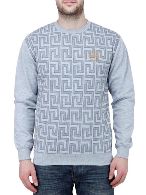 grey printed fleece sweatshirt - 12170379 - Very Small Image - 1
