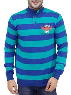 dark blue striped fleece sweatshirt - 12170408 - Very Small Image - 1
