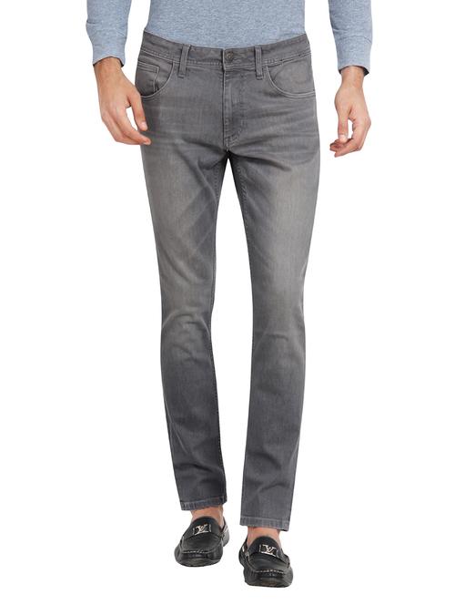grey cotton plain jeans - 12170419 - Very Small Image - 1
