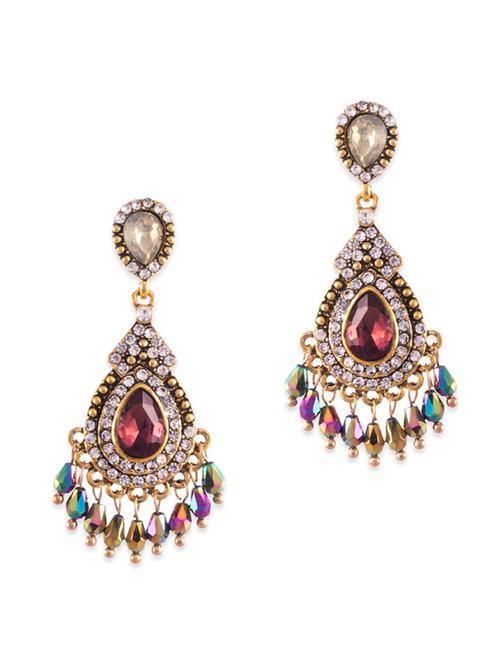 multi colored metal drop earrings - 12173523 - Very Small Image - 1