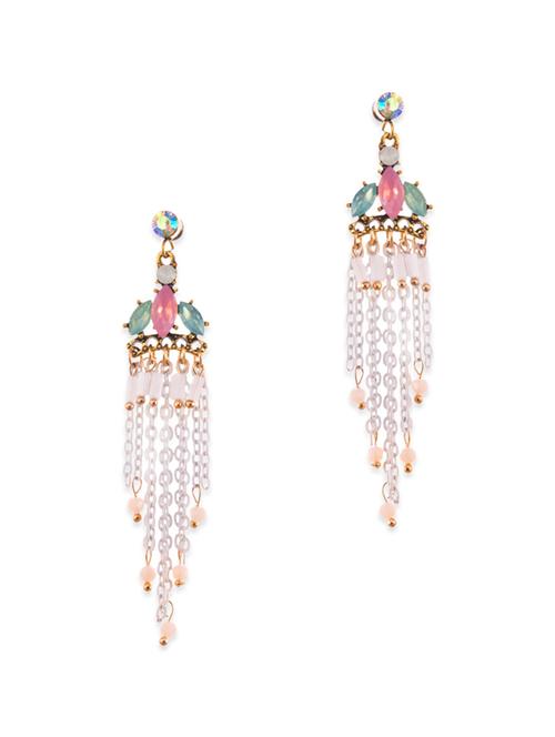 multi colored metal drop earrings - 12173526 - Very Small Image - 1