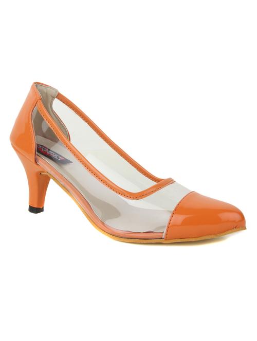 orange leatherette pump - 12173744 - Very Small Image - 1