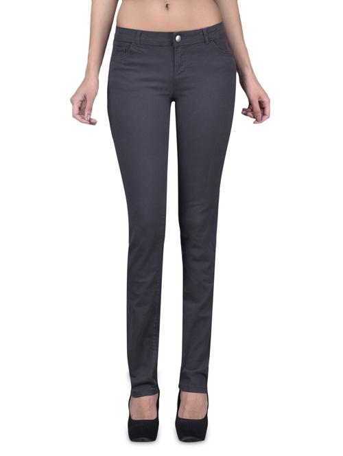 solid grey cotton lycra trousers - 1217506 - Very Small Image - 1