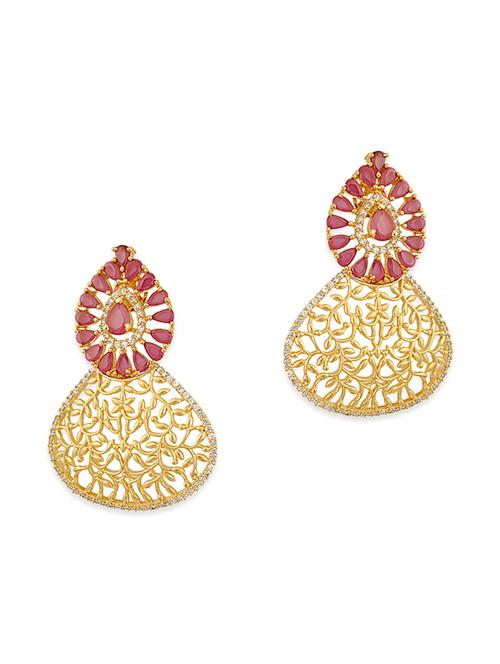 pink metal drop earrings - 12175183 - Very Small Image - 1