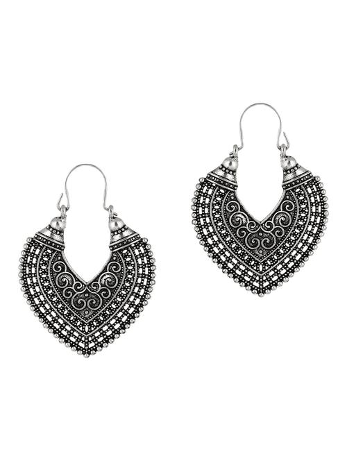 silver metal hoop earrings - 12175681 - Very Small Image - 1